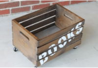 Wooden Books Storage Crate Craftionary