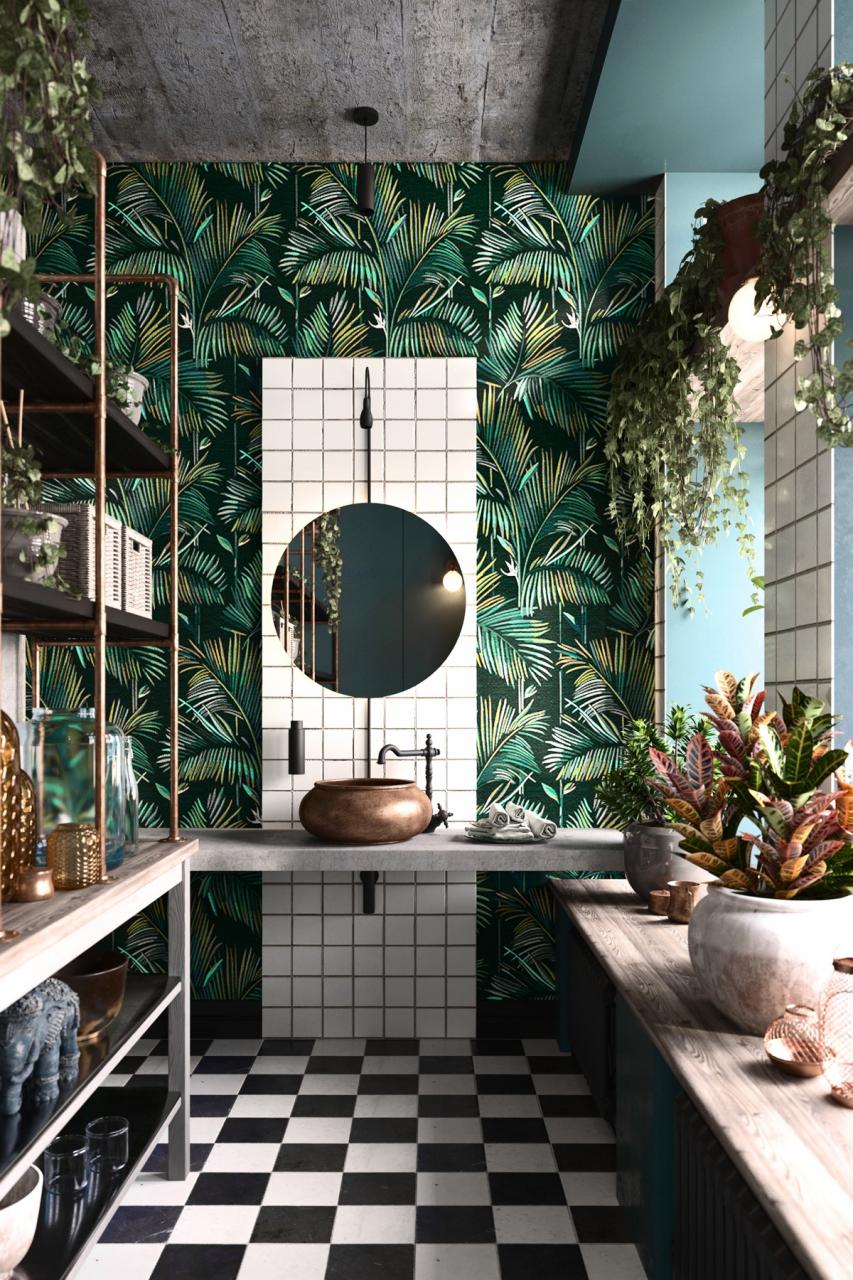 botanical bathroom decor Interior Design Ideas