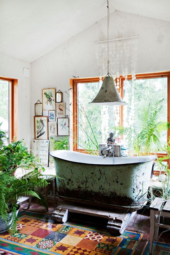 36 Bright Bohemian Bathroom Design Ideas DigsDigs