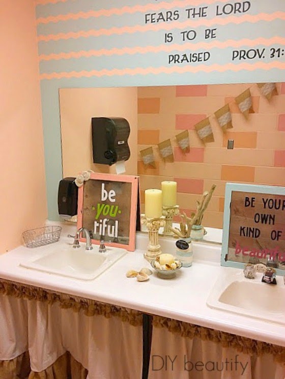 Girls Church Bathroom Makeover and Back to School Blowout DIY