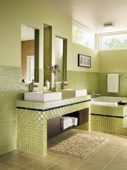 7 Helpful Tips to Decorate Your Bathroom Green bathroom, Modern
