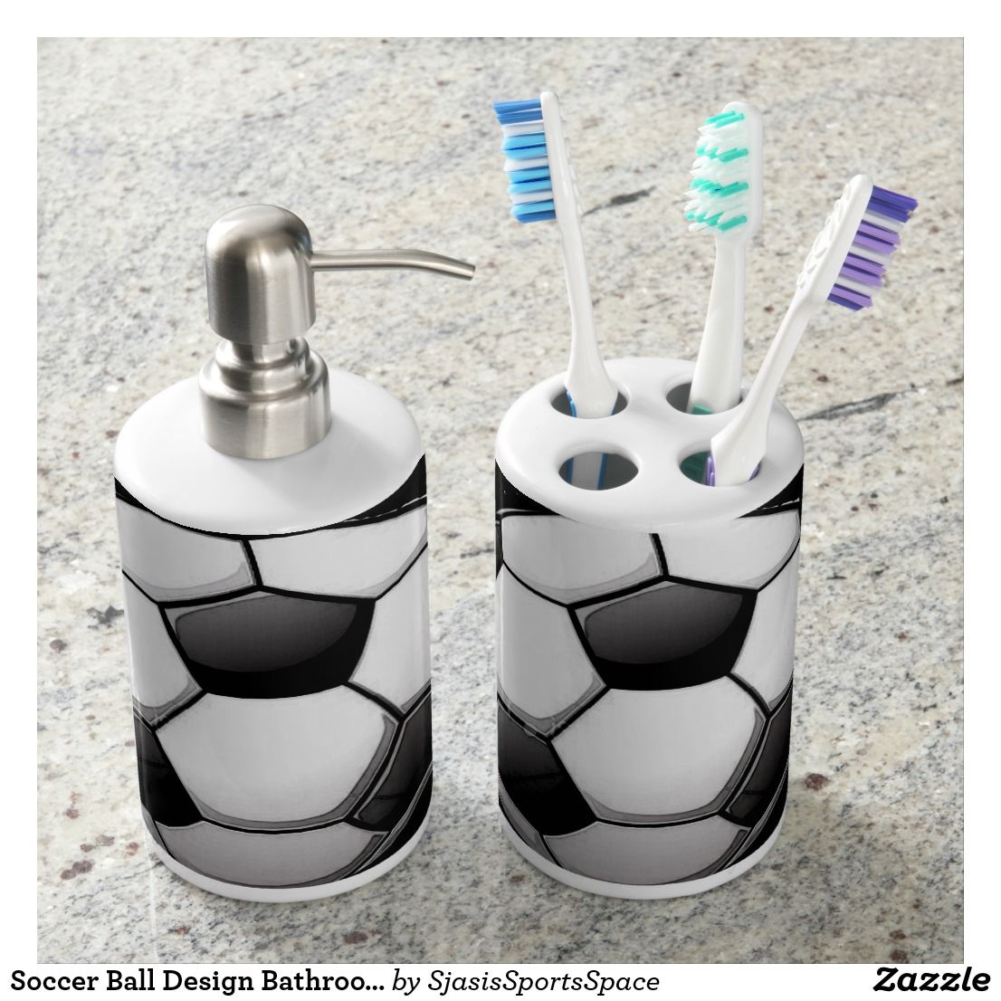 Soccer Ball Design Bathroom Products Bathroom Set Soccer room decor