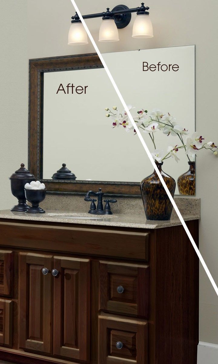 Such a simple update to the bathroom frame your existing mirror