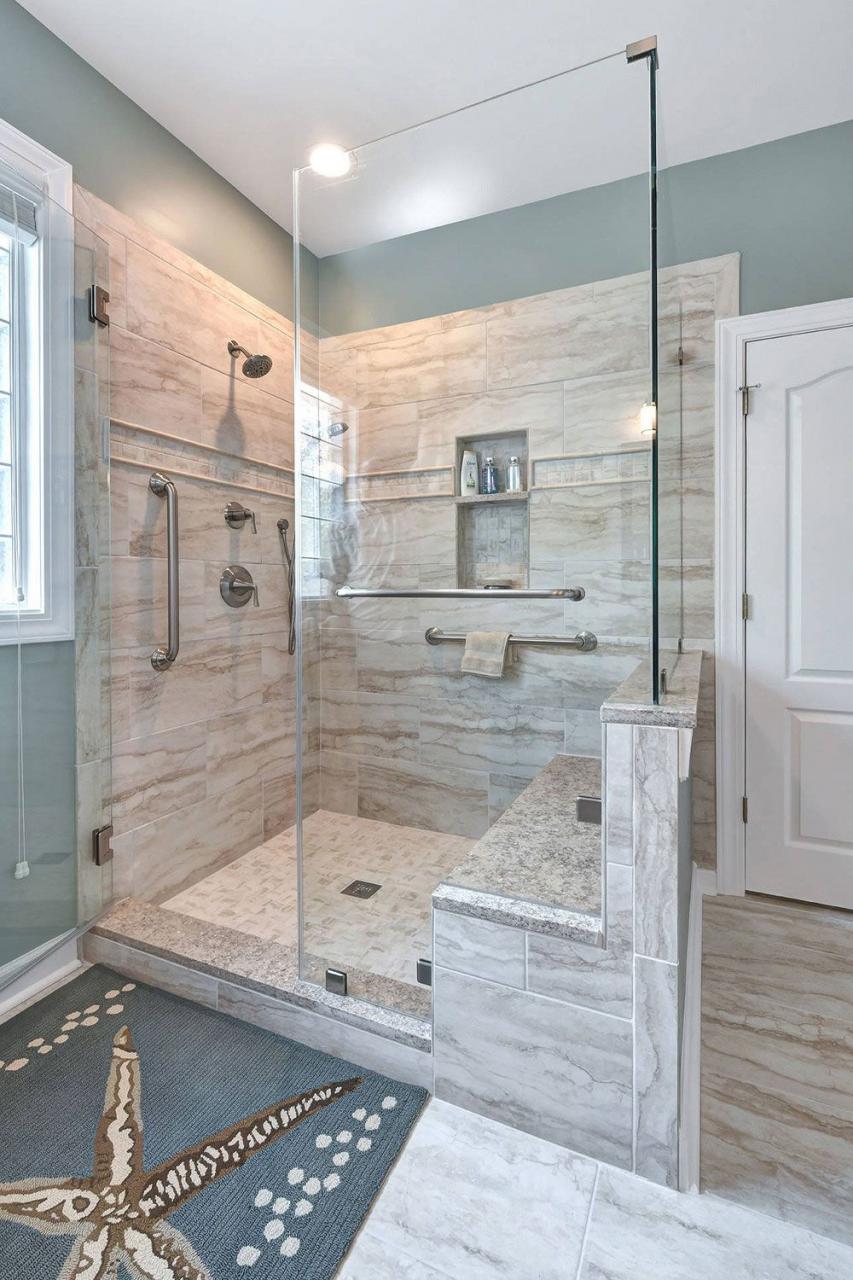 52+ Walk in Shower Design ( STEP IN ) Large Doorless Showers Master