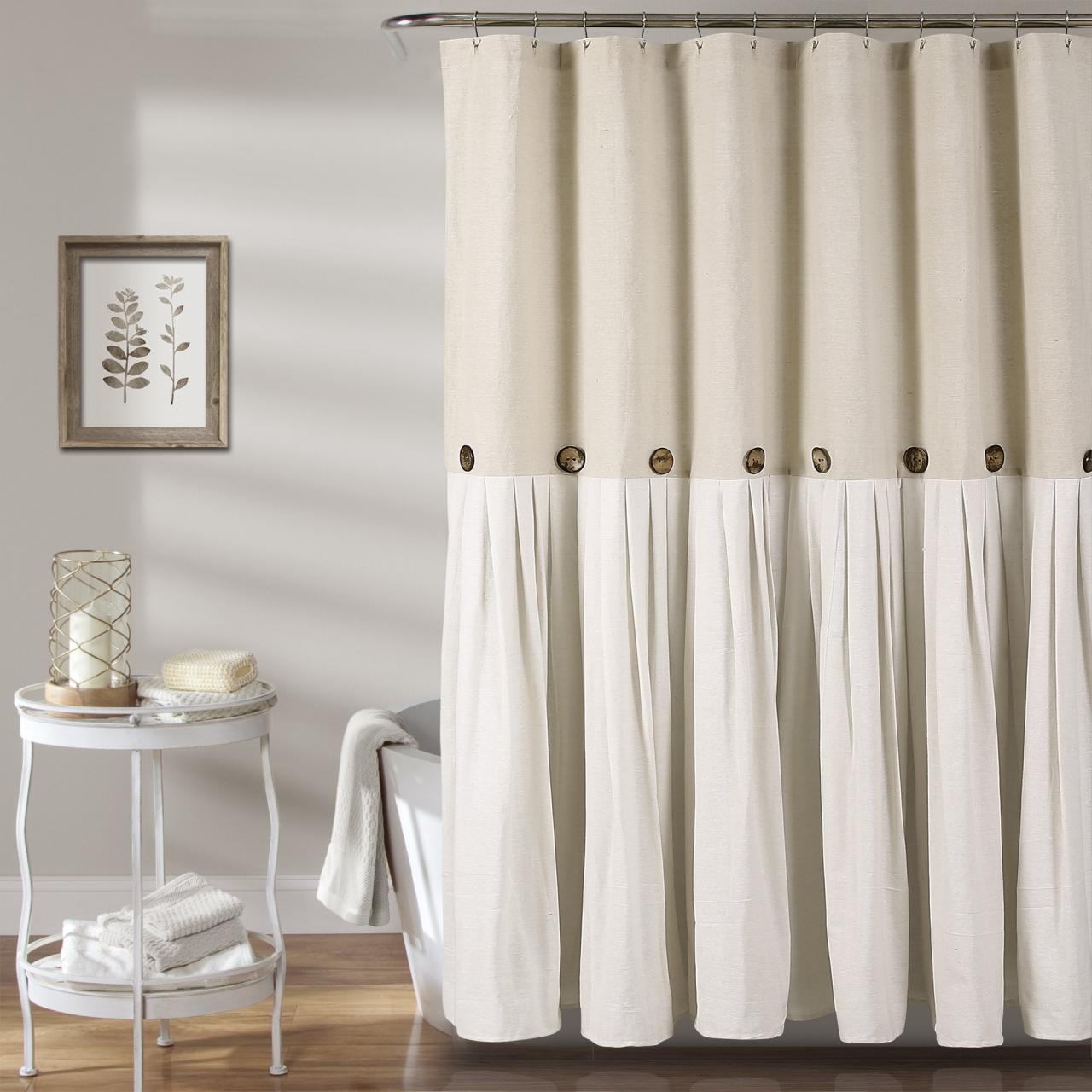 Add the elegance of linen to your bathroom with this chic shower