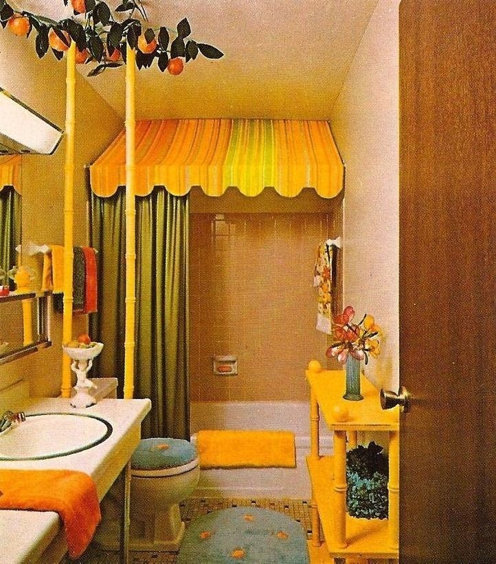 70s bathroom awesomeness 70s home decor, Orange bathrooms designs