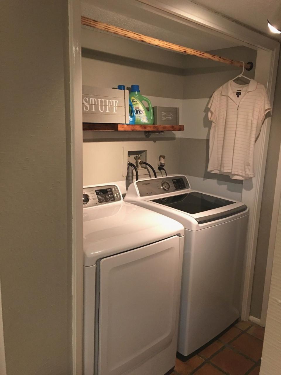 Laundry Room Shelves With Hanging Rod bmpsimply