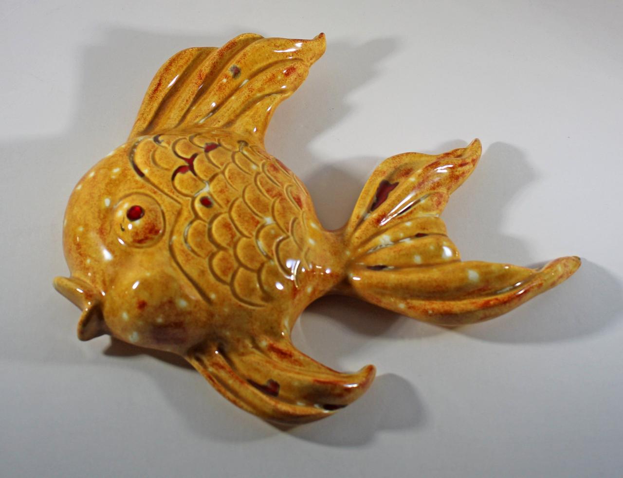 Vintage Ceramic Goldfish Hand Painted Vintage Goldfish 1970s Etsy