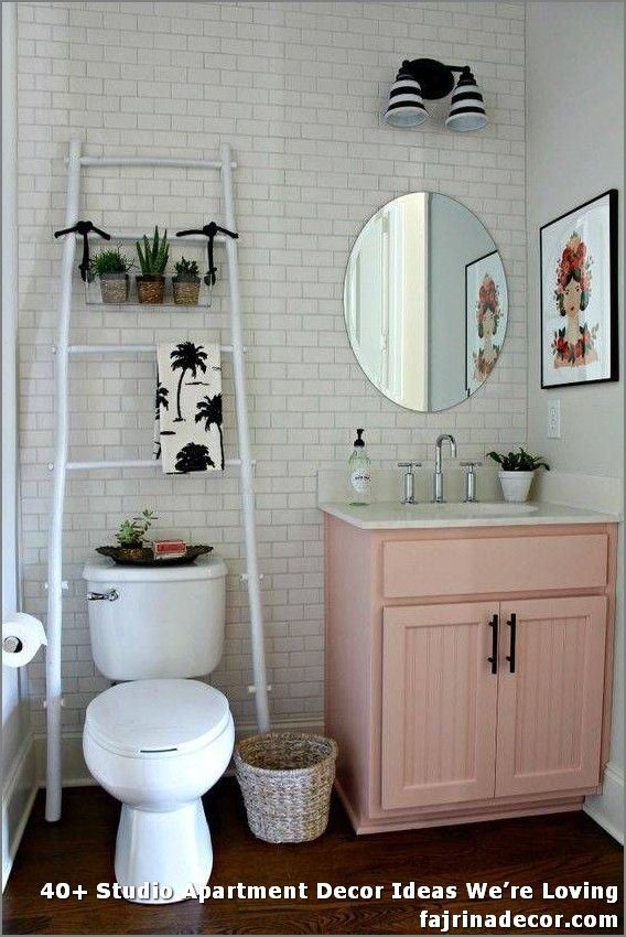 20+ Studio Apartment Decor Ideas We’re Loving in 2020 Cute bathroom