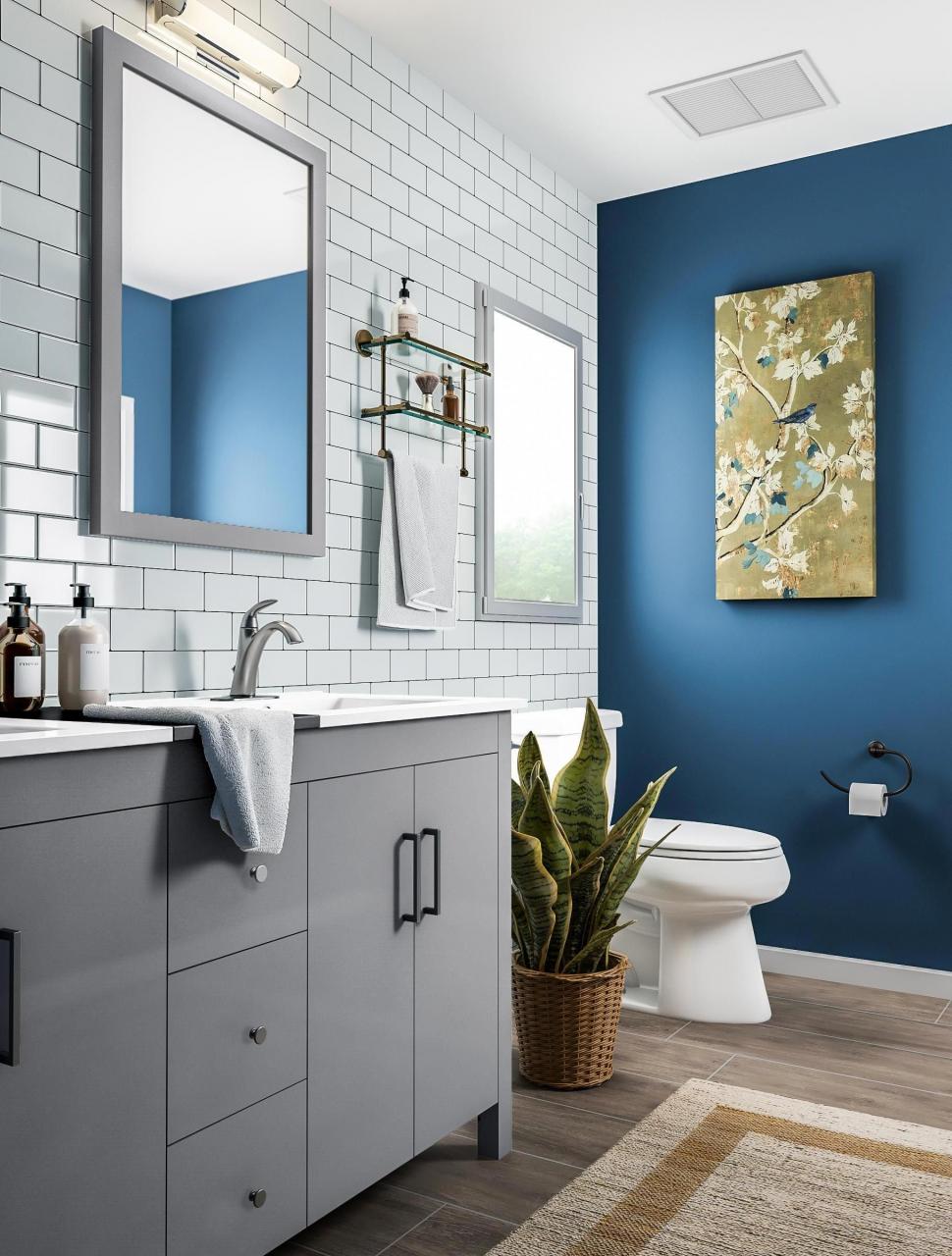 Give your bathroom a cosmopolitan edge. Stylish elements like a subway