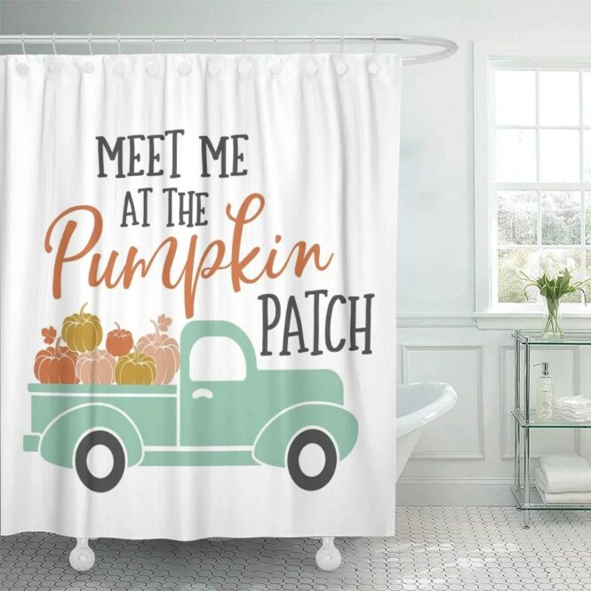 CYNLON Truck Time Meet Me at The Pumpkin Patch Harvest Bathroom Decor