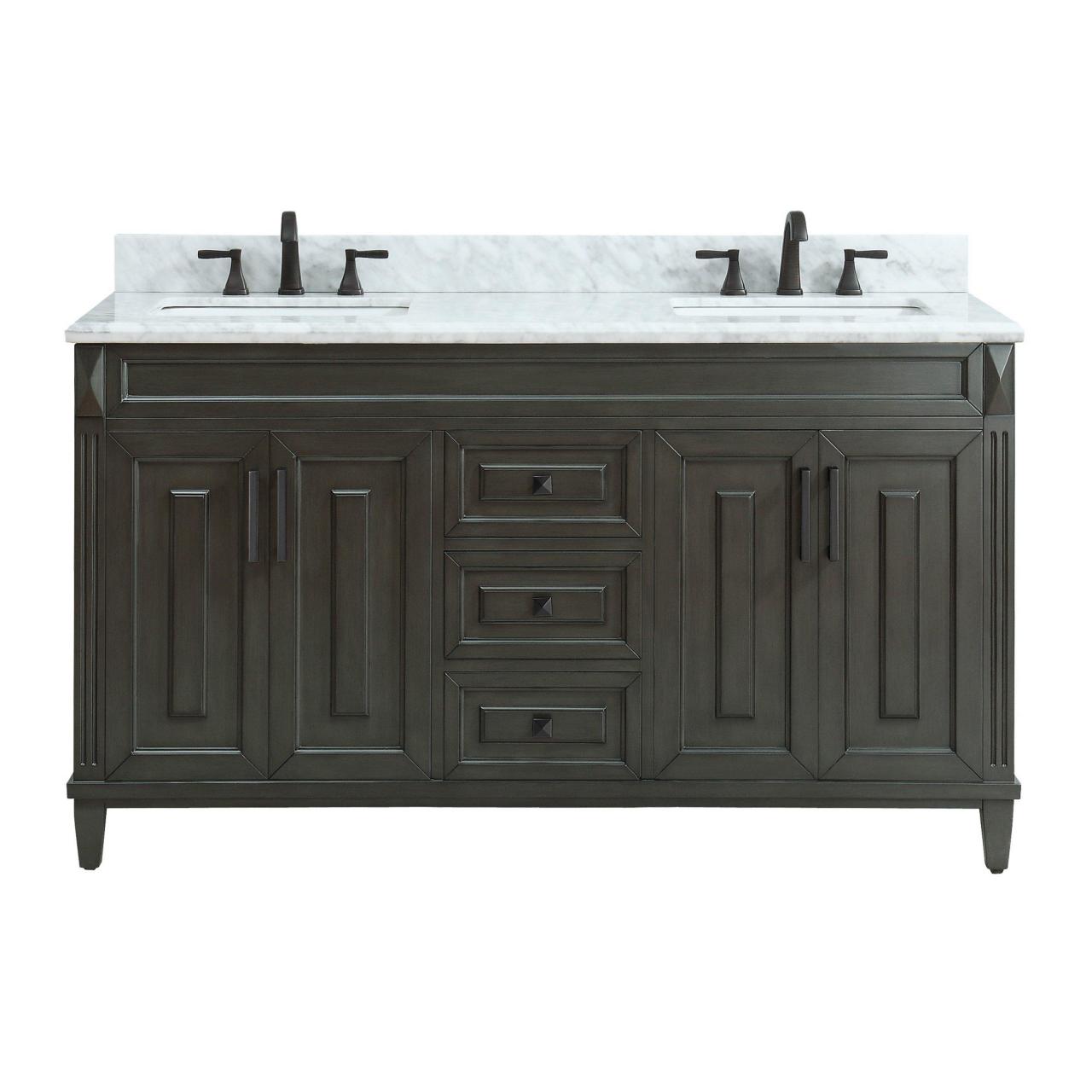 Sterling 61 in. Vanity with Carrara Marble Top 61in. 100610401