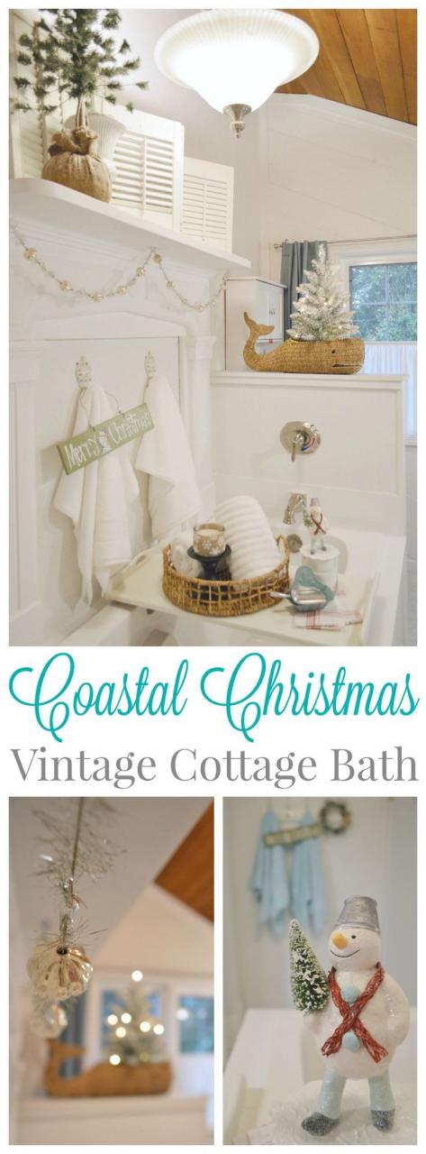 Coastal Cottage Christmas Bath Christmas bathroom decor, Cottage