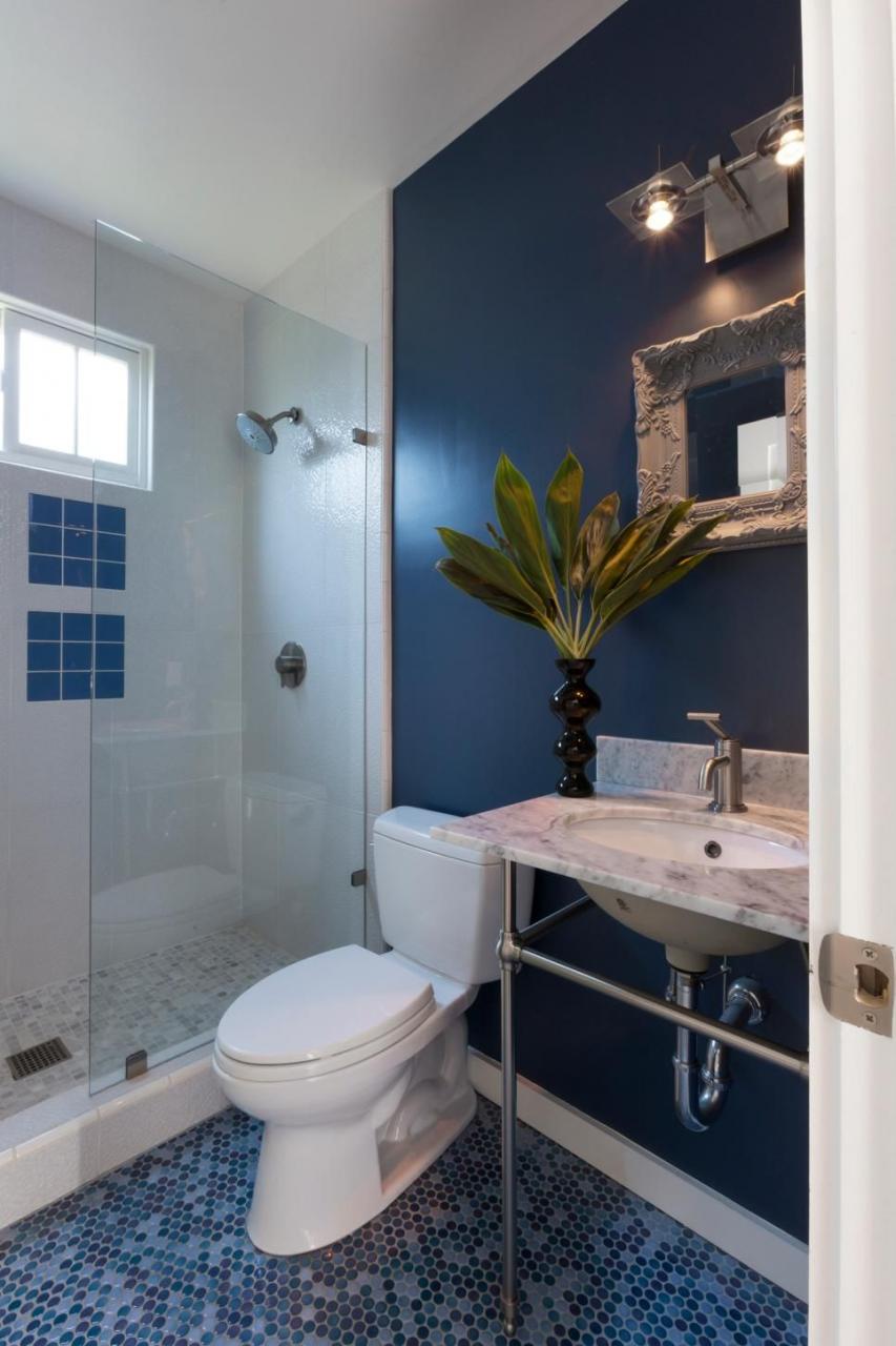 Small Navy Blue Bathroom Ideas