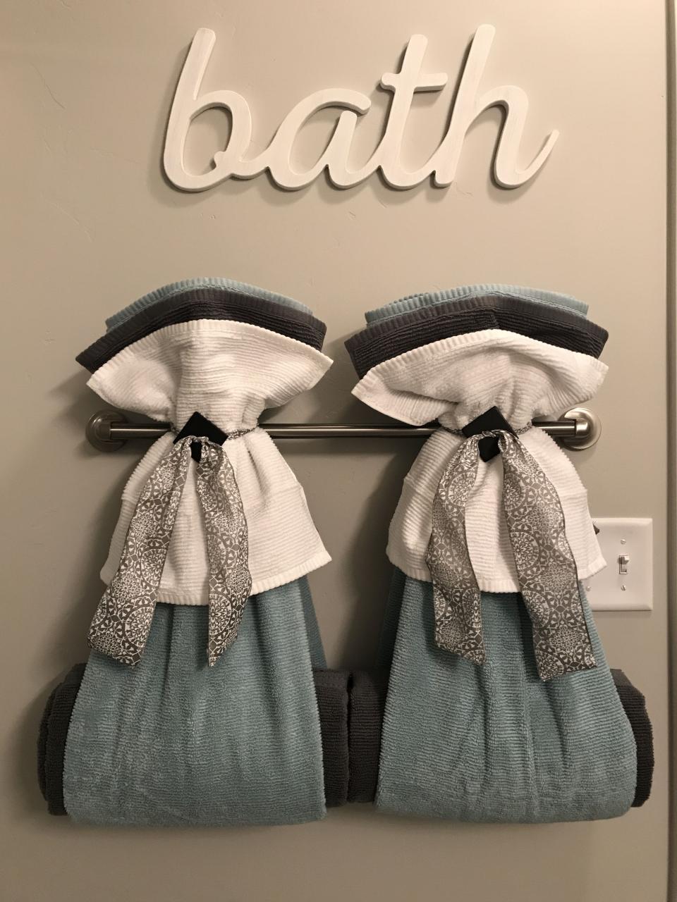 Bathroom towel display ️ Towel Rack Bathroom Hanging, Bathroom Towel