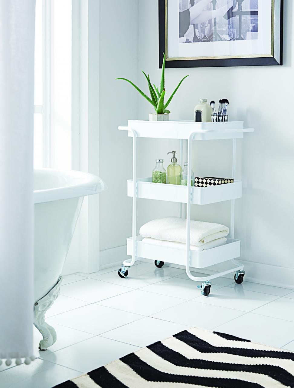 Home Decorators Collection Steel Open Cart in Glossy White 9201810400