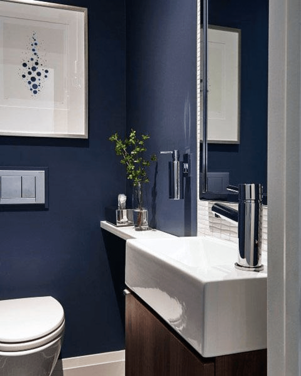 Nice Blue Color Bathroom Decor Ideas SWEETYHOMEE Bathroom wall