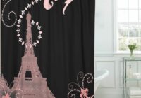 CYNLON French Girly Black and Pink Paris Eiffel Tower Parisian Bathroom