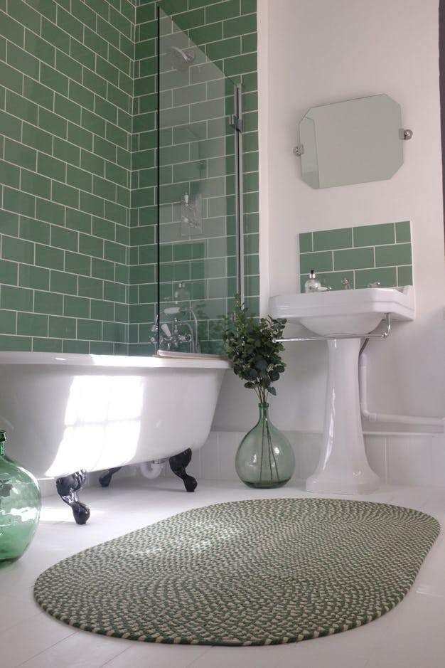 22 Ways to Work Sage Green Into Your Home Decor ASAP Green tile