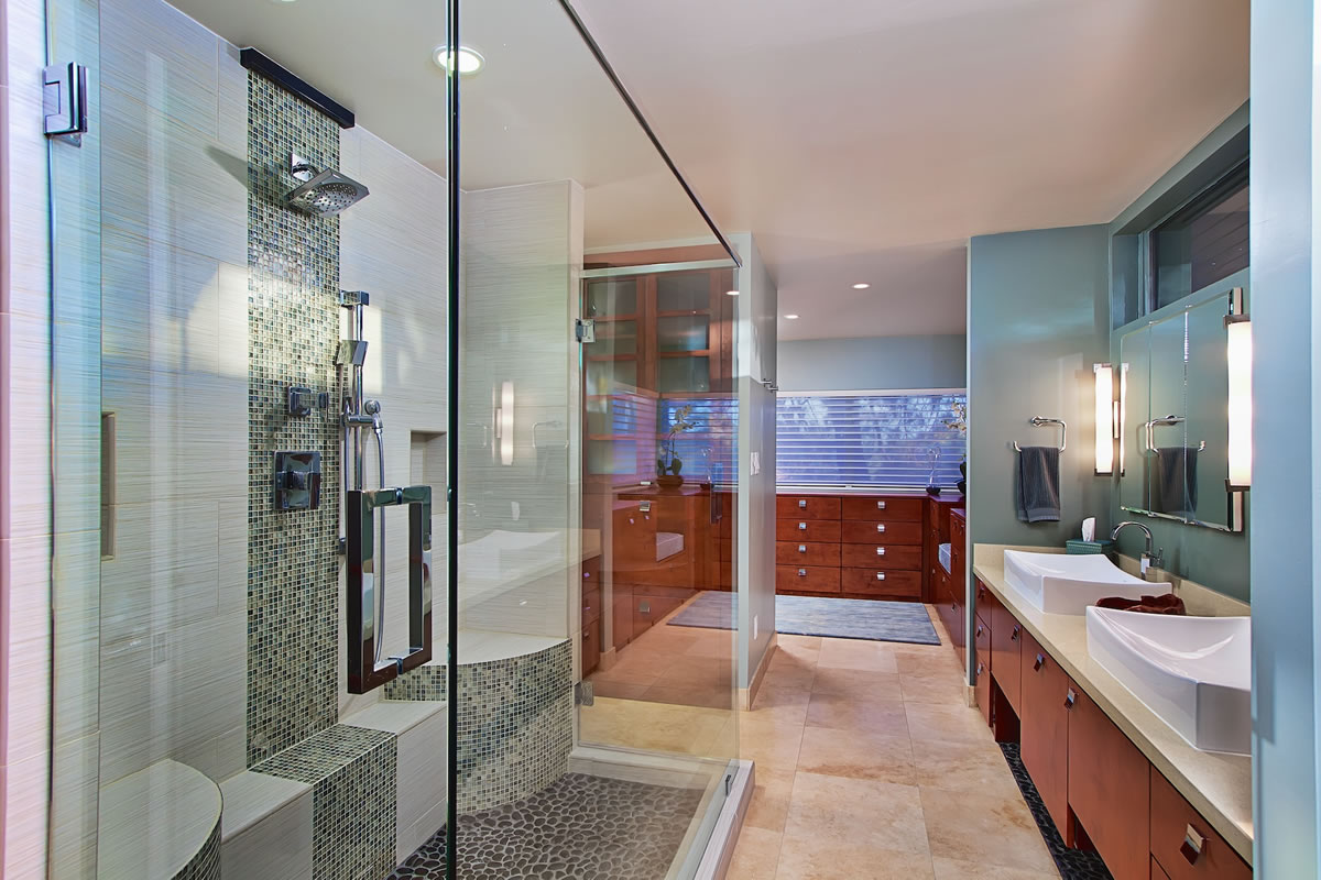 Central Phoenix Master Bathroom Remodel Interior Design by Elle Interiors