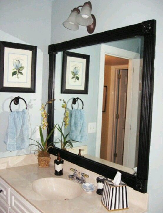 Bathroom Mirrors Diy, Diy Bathroom Decor, Diy Mirror, Small Bathroom