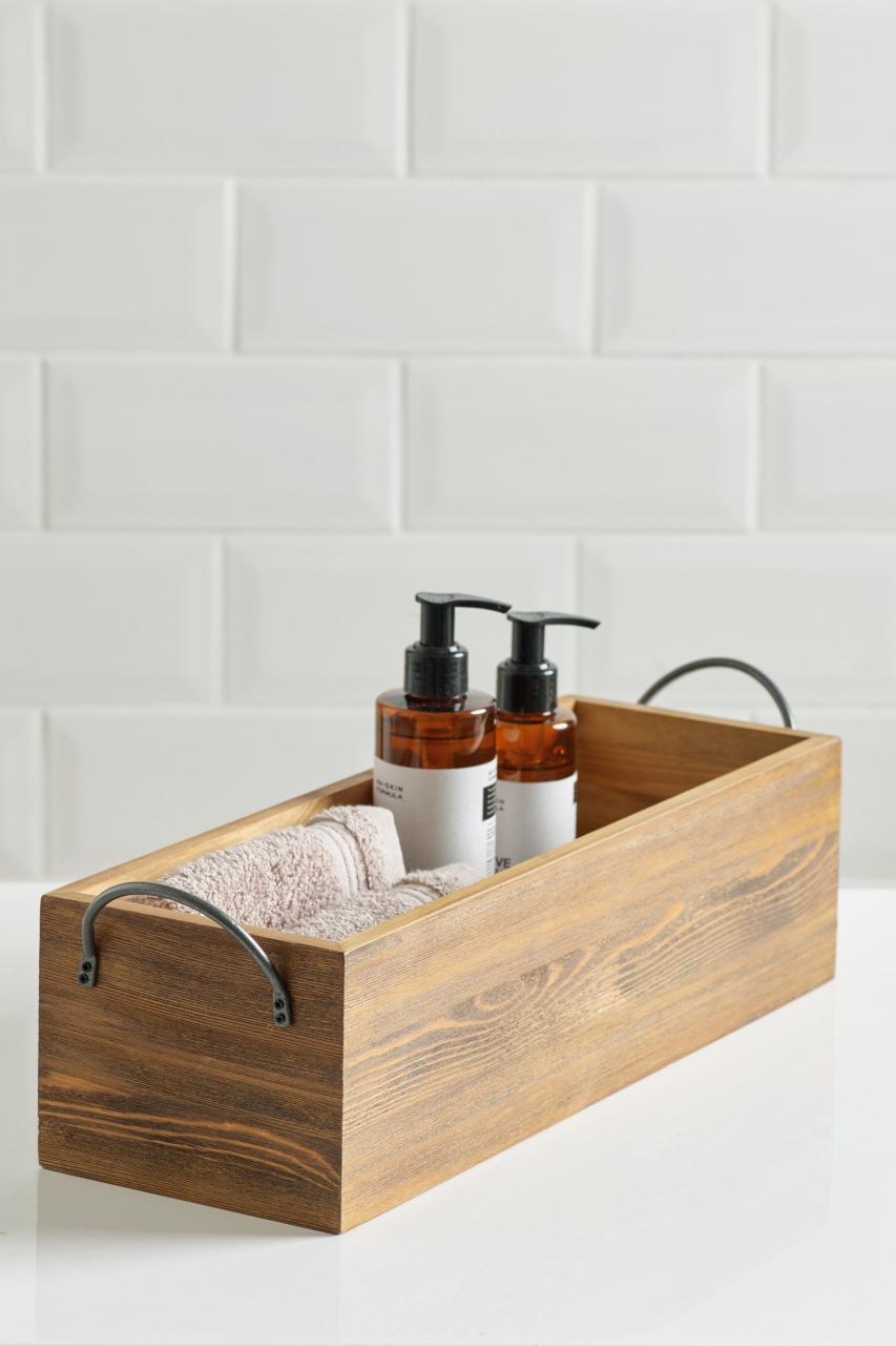 Next Wooden Long Box Natural Wooden bathroom accessories, Crate