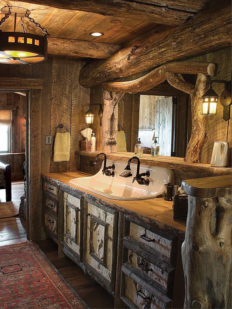 Rustic vanity Cabin Bathrooms, Rustic Bathrooms, Dream Bathrooms