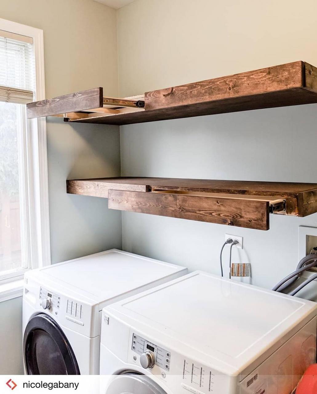 Laundry Room Shelves With Hanging Rod bestroom.one