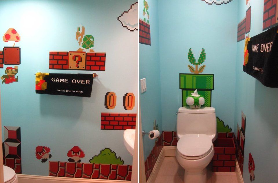 Mario bathroom Kid bathroom decor, Fun kids bathroom ideas, Bathroom kids