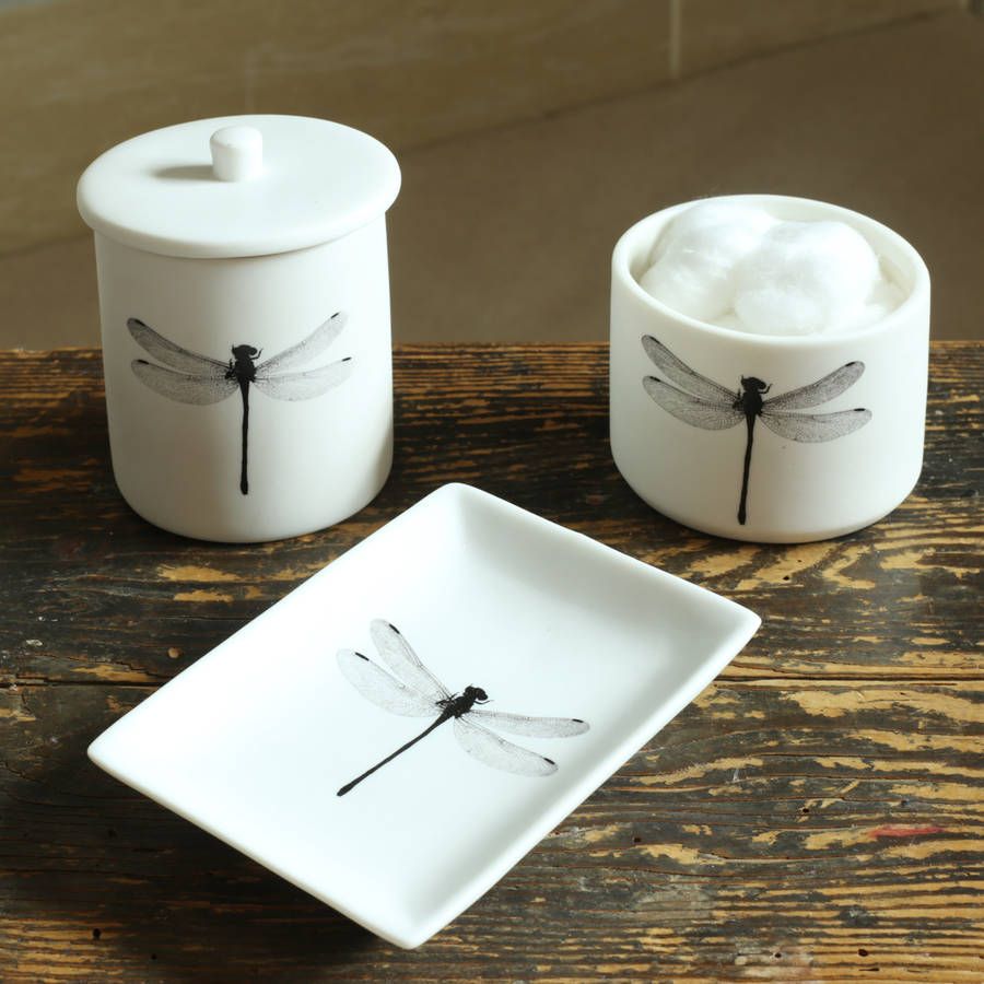 Set Of Three Dragonfly Bathroom Accessories Bathroom accessories