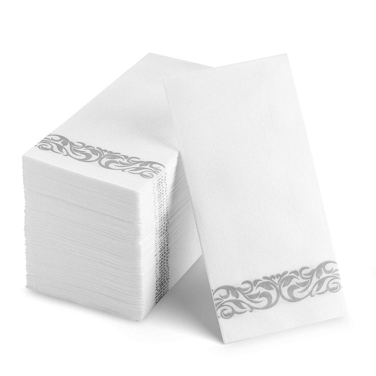 100 Disposable Guest Towels Soft and Absorbent LinenFeel Paper Hand