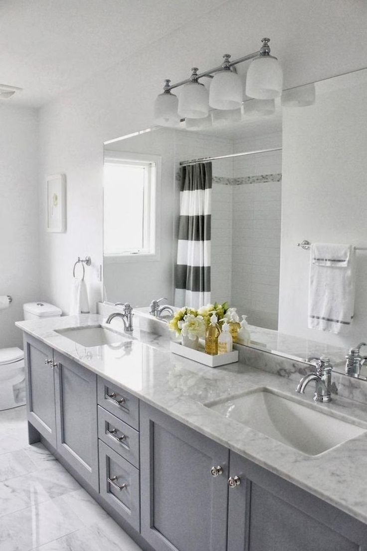 55+ Fabulous Farmhouse Rustic Bathroom Design Ideas Grey bathroom