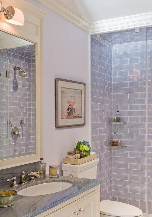 Decorating with Lavender Town & Country Living Light blue bathroom