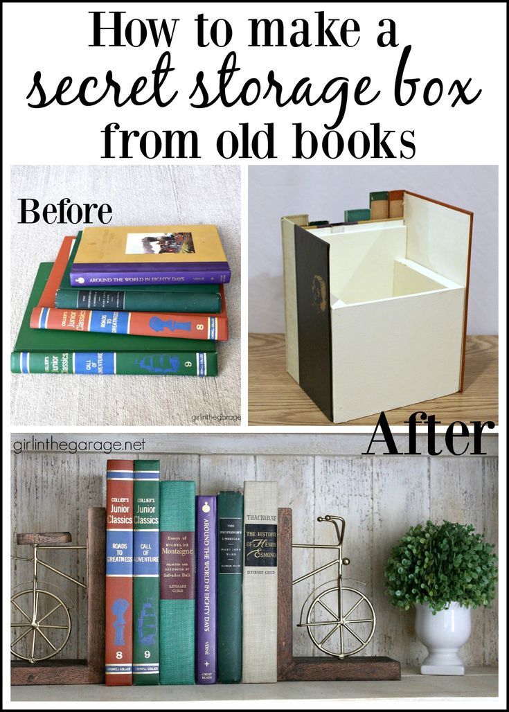 DIY hidden secret storage book box from thrifted book covers Easy DIY