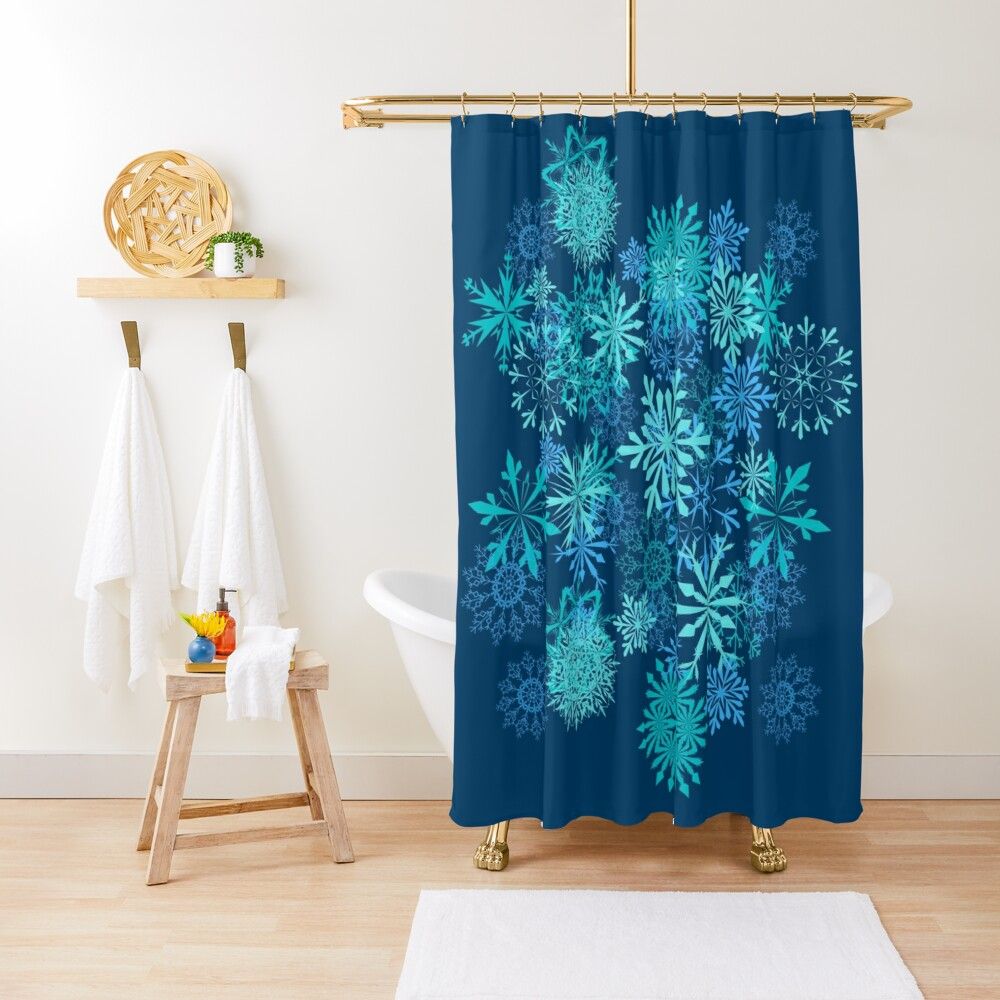 "Winter Holiday Snowflakes" Shower Curtain by NandanG Redbubble