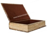 Decorative Secret Space Large Fake Book Box Storage Box with Sewing Design