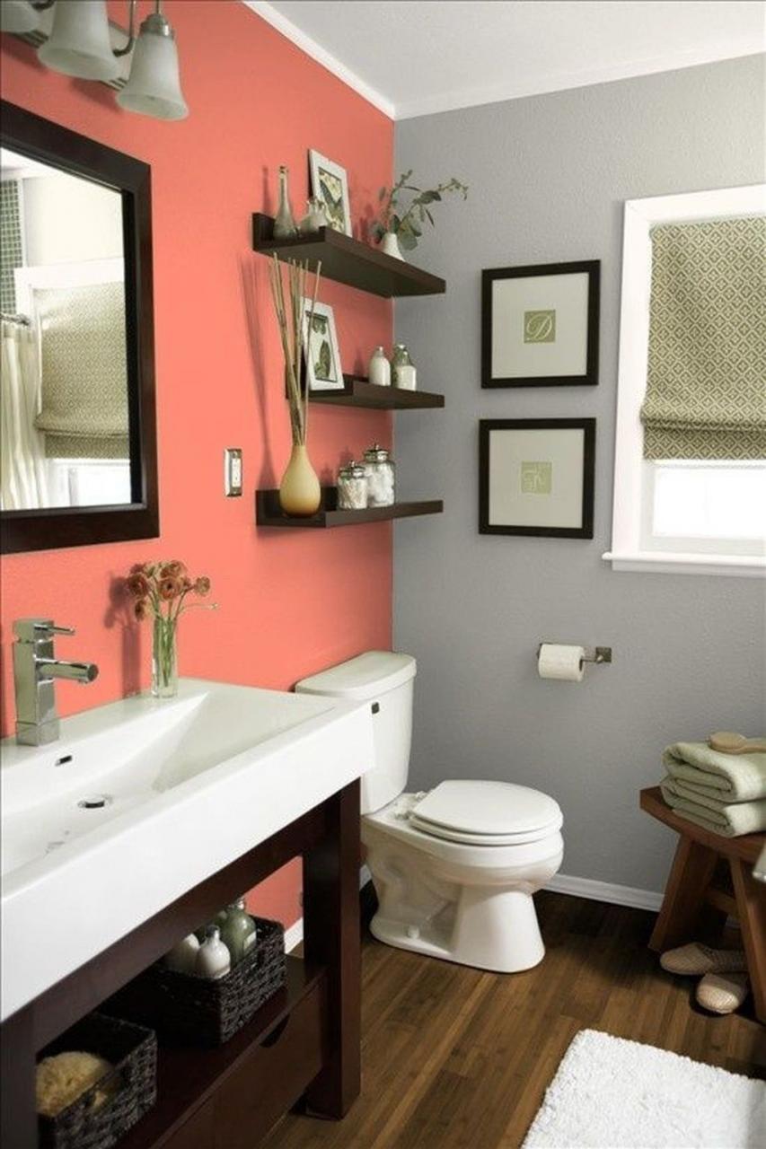 Cozy Coral Color Ideas For Bathroom09 Bathroom color schemes
