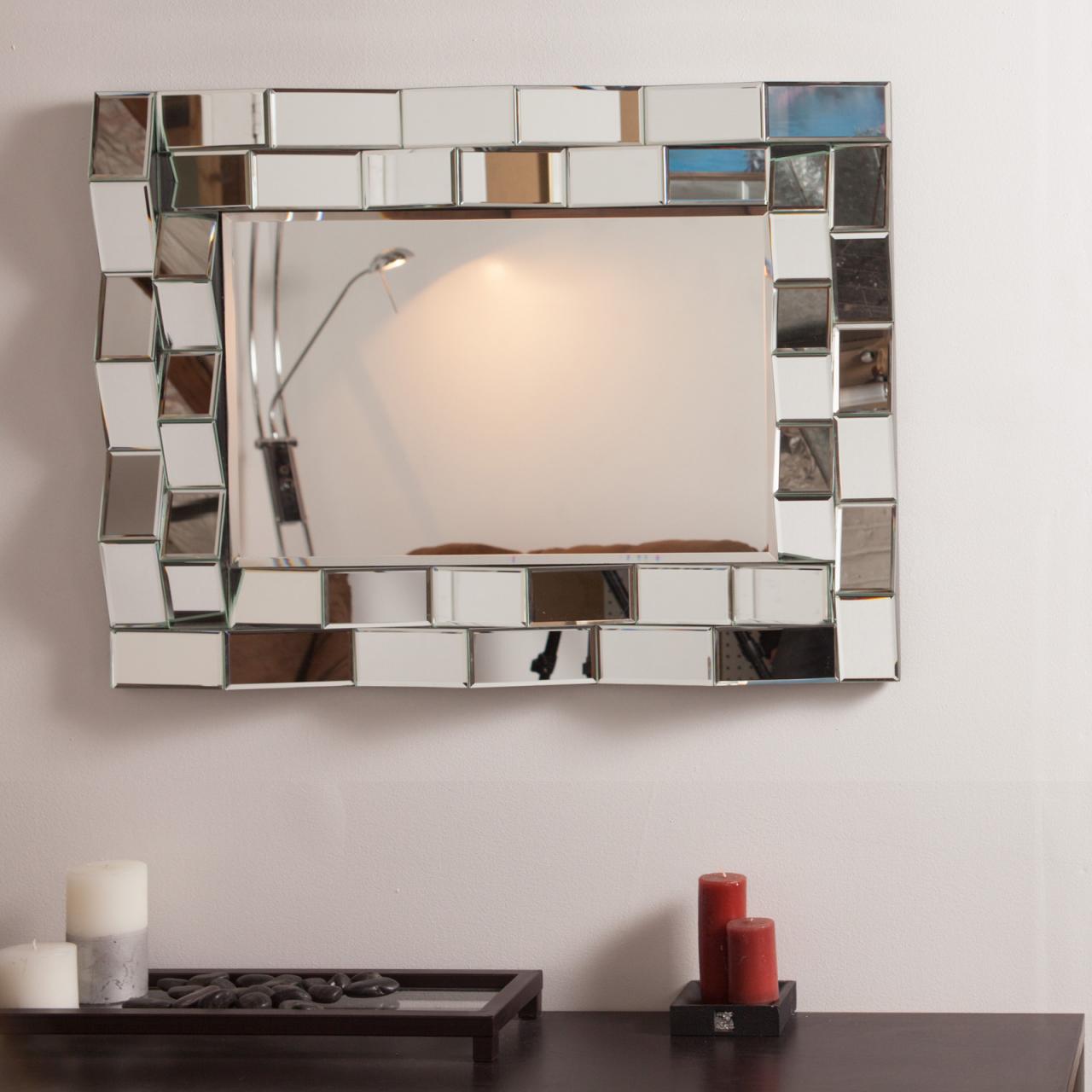 Decor Wonderland Iso Modern Bathroom Wall Mirror 24W x 32H in