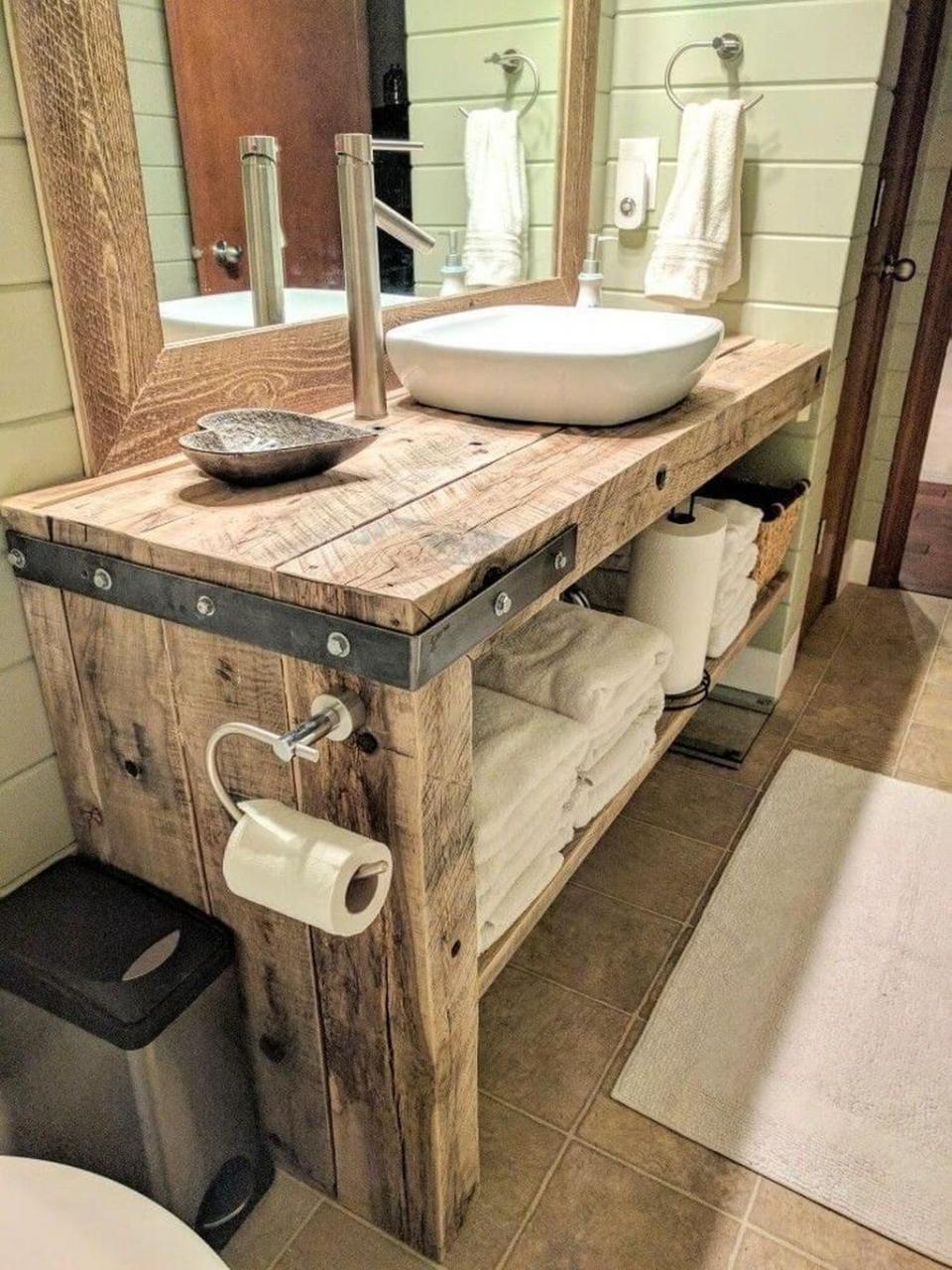 Amazing Rustic Bathroom Storage Ideas 01 Bathroom vanity decor