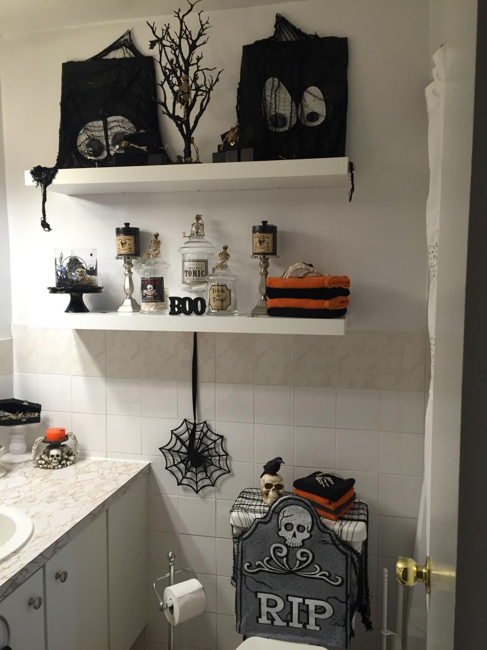 Bathroom decoration ideas for Halloween Corner Bookcase, Halloween