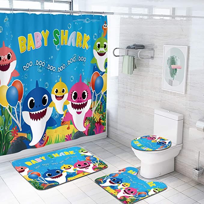 Baby Shark Bathroom Decor Shark bathroom decor, Shark bathroom