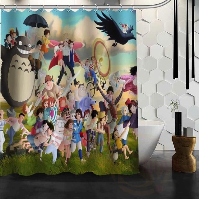 New All Studio Ghibli Character Totoro custom Shower Curtain Cartoons