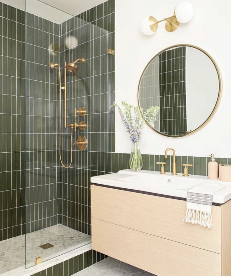 bathroom gold green love interiordesign homedecor bathroomideas