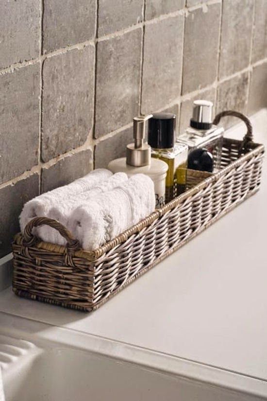 How To Decorate A Bathroom With Towels In A Basket Bathroom Poster