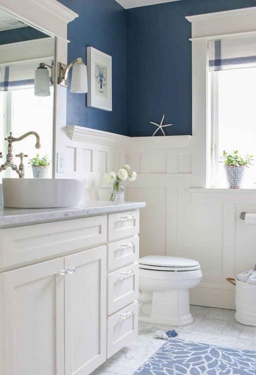 38 cool coastal beach bathroom makeover ideas White