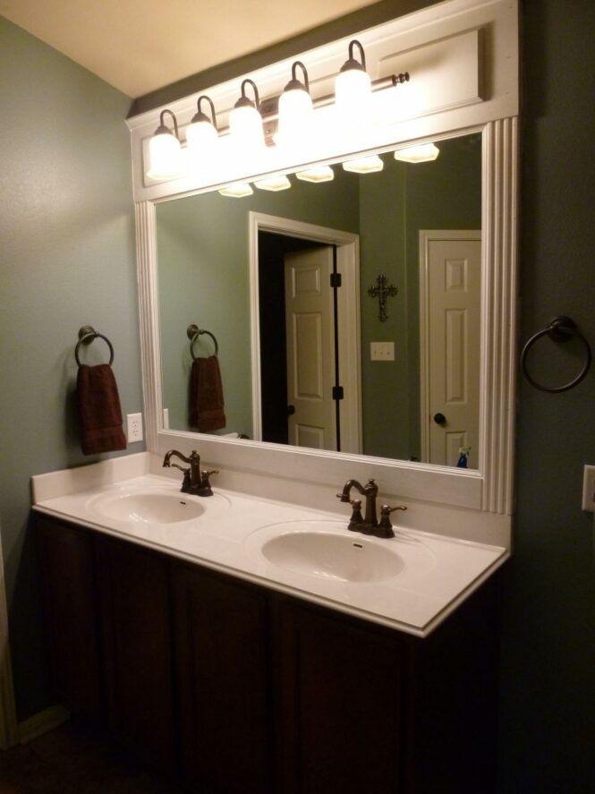 New Master bath mirror and light fixture. Master bath mirror