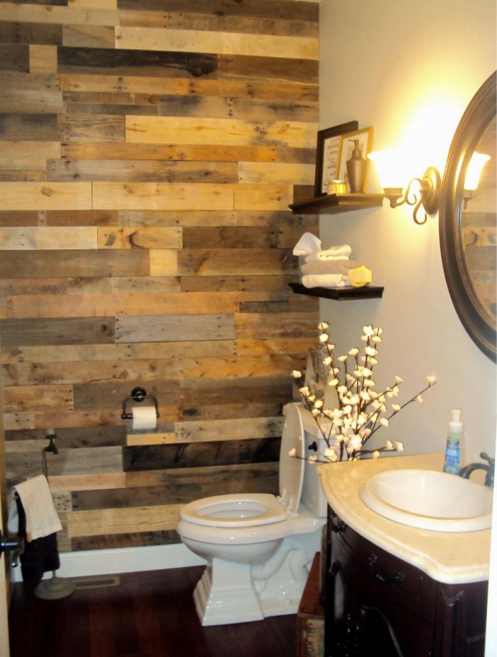 PreFab Wood Wall Panels Reclaimed Pallet Wood Paneling Bathroom