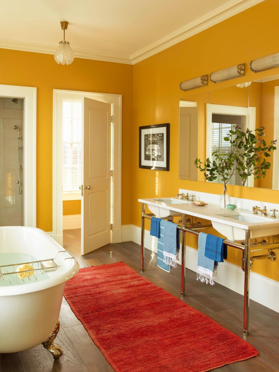 Mustard Gold Bedroom Paint in 2020 Yellow bathrooms, Yellow bathroom