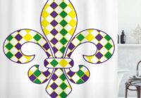 Mardi Gras Shower Curtain, Ancient Fleur De Lis with Traditional