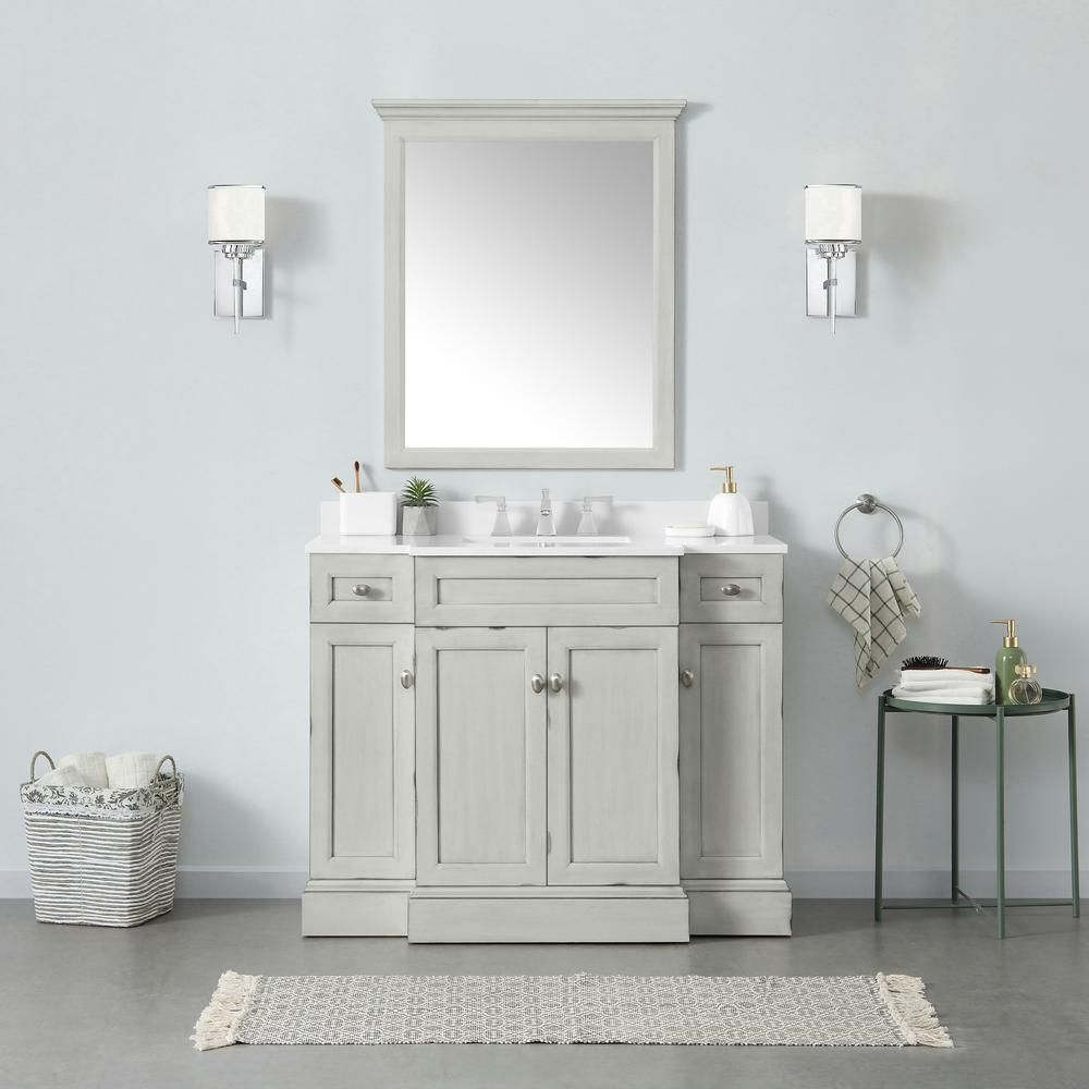 Home Decorators Collection Teagen 42 in. W Bath Vanity in Vintage Grey